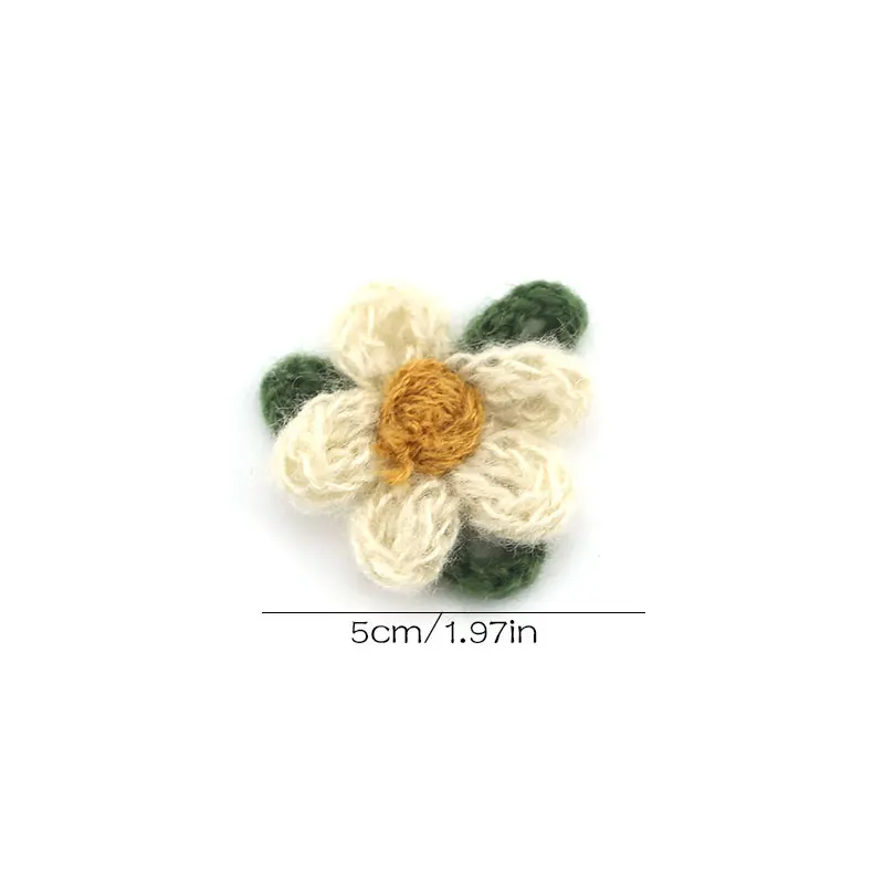 10 Stück Vintage-Blumenmotive, 5 cm, gehäkelte Blumen-Accessoires für Kinderkleidung, DIY-Blumen-Accessoires, Aufnäher – Detail 5