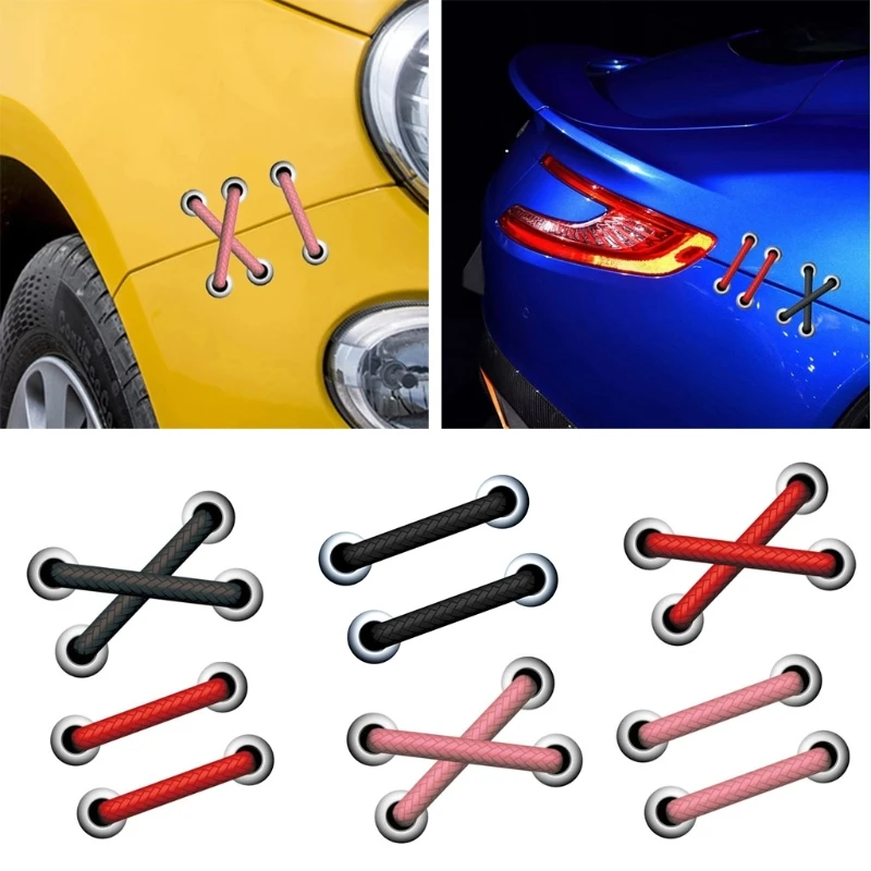 Scratches Protective Films Car Decal Sticker Removable Parallel for Cross Shoelaces Sticker Auto Reflective Car Sticker GTWS