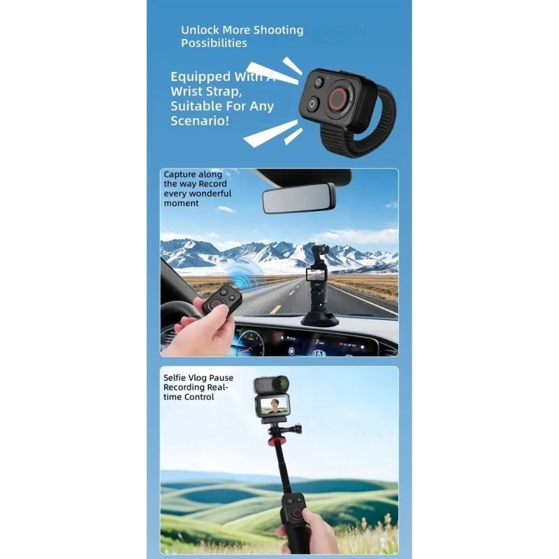 RC07 Remote Control For DJI Osmo Pocket 3 4& Nano Action Cameras Wireless Bluetooth Enabled