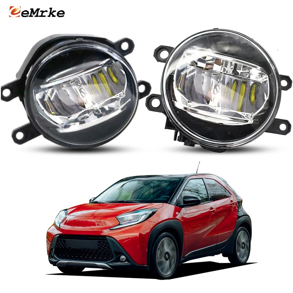 LED Fog Lights For Toyota Aygo X 2021 2022 2023 2024 Factory Type Upgrade Front Bumper Fog Lamp Assembly Car DRL 30W H11
