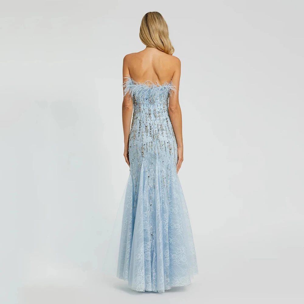 Arya High Quality Evening Dresses Tulle for Floor-Length Sweetheart Prom Dress Crystal Feather Vestidos De Fiesta Customized