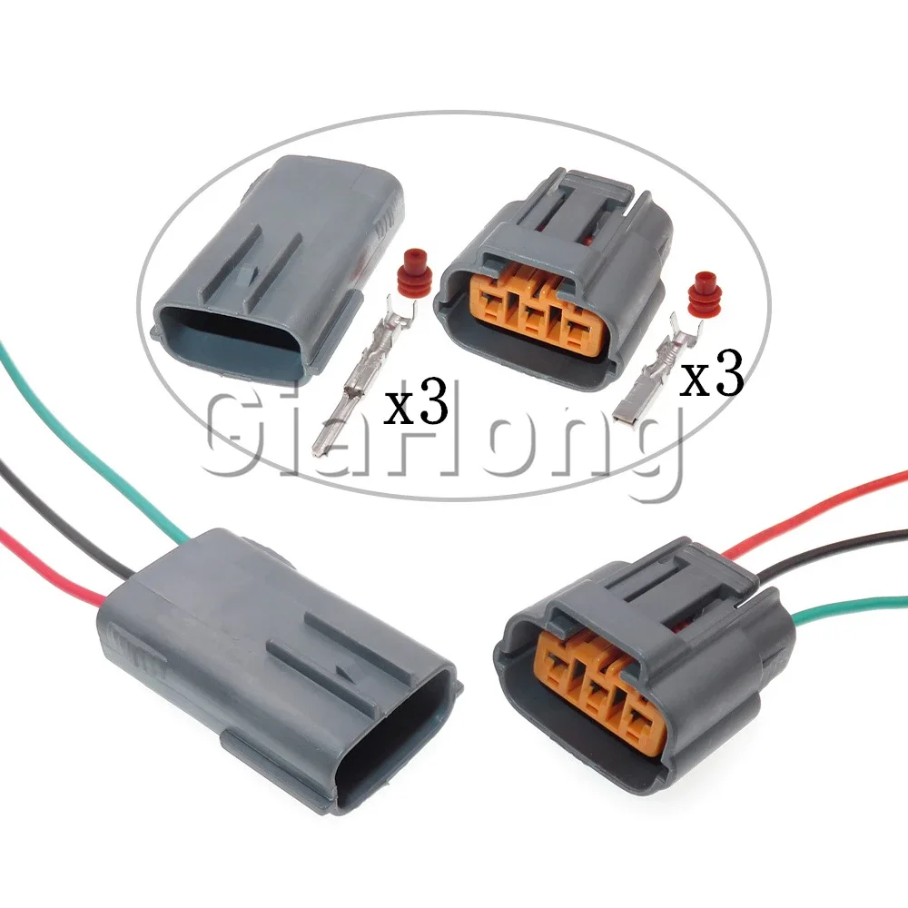 1 Set 3 Ways AC Assembly Auto Parts 6195-0009 6195-0012 Automobile Ignition Coil Sealed Connector Car Wire Harness Socket