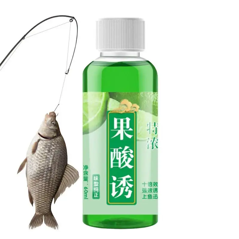 Fish Scent Attractant 60ml Fruit Acid Fish Bait Attractant Natural High Concentration Bait Scent Safe Effective Fish Attractant