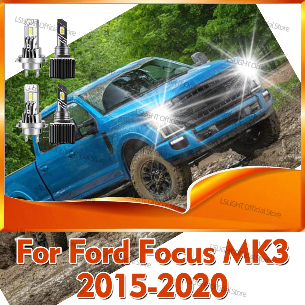

2/4x светодиодные лампы для фар 6000K для Ford Focus 3 MK3 2015-2020, дальний свет с DRL (дневные ходовые огни) 30000LM, ближний свет