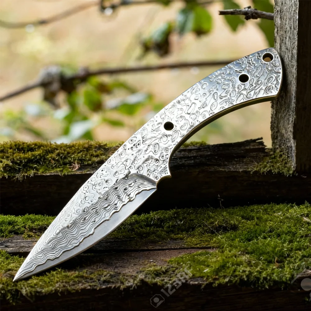 DIY Survival Camping Knife Material GV10 Damascus Steel Semi-Finished Knife Billet Bar Fixed Blade Knife Blank