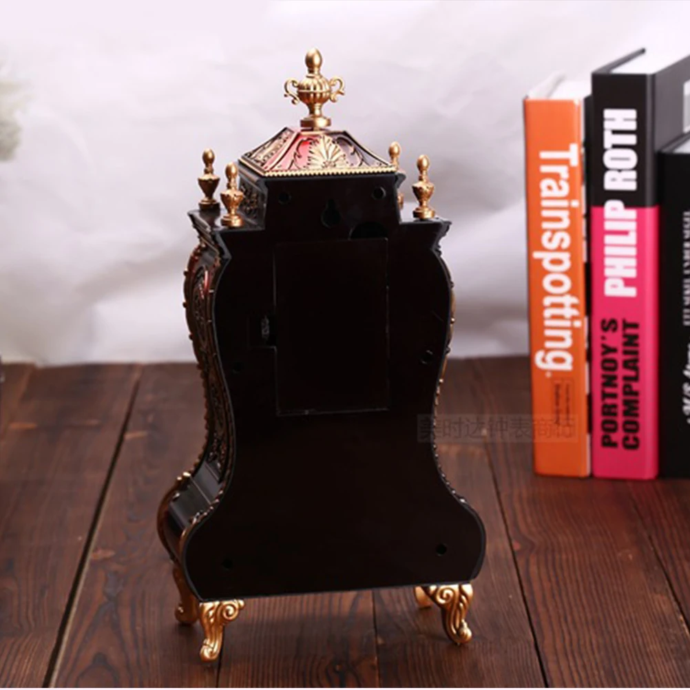 

European Style Desk Vintage Archaistic Design Sturdy Plastic Musical Time Bell For Living Room Bedroom Cafe Decor Retro Table