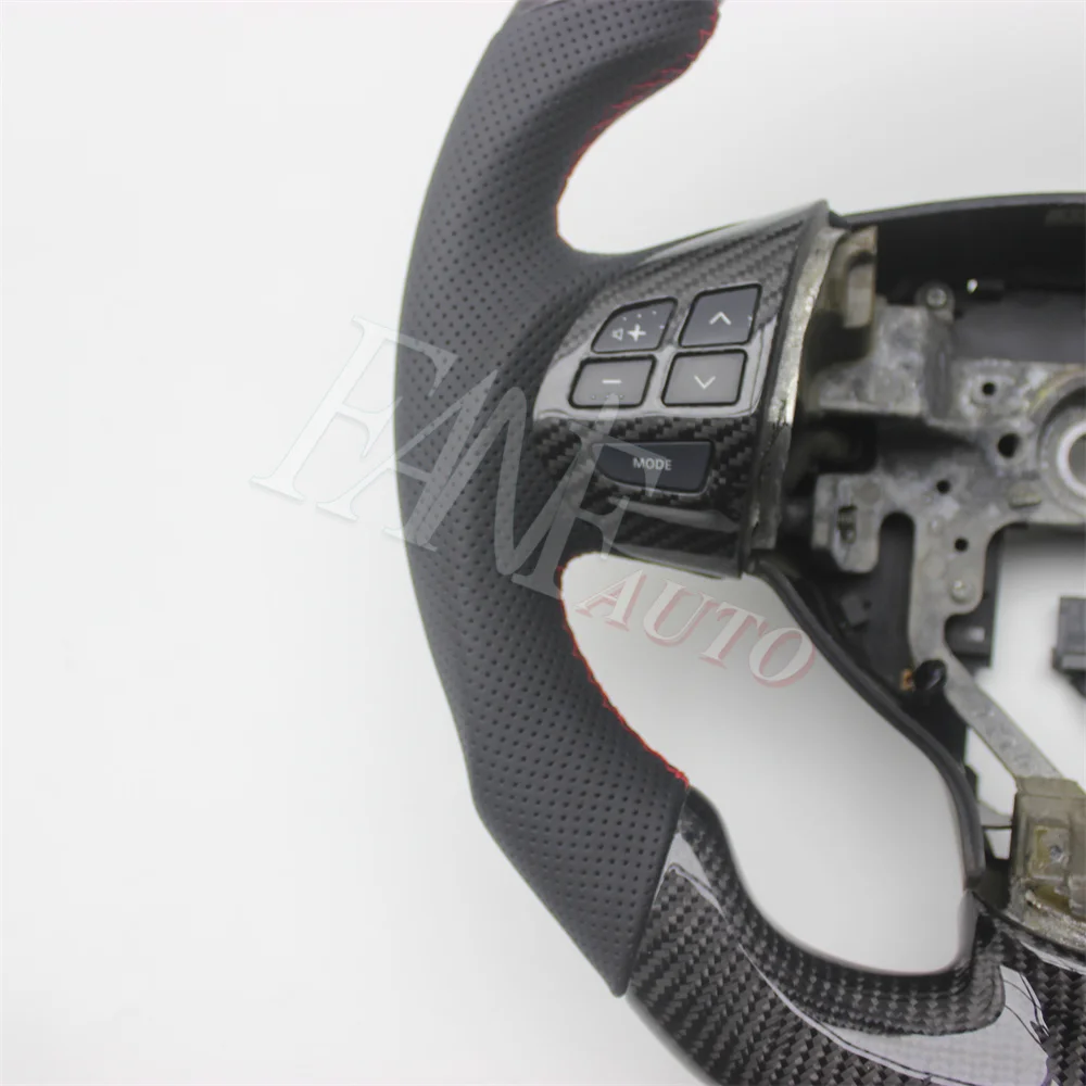 Replacement Real Carbon Fiber Steering Wheel with Leather for Mitsubishi Lancer 2007-2017