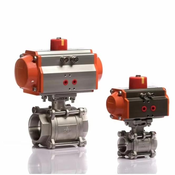 Пневматический шаровой кран из нержавеющей стали DN80 PN16, 3-дюймовое изображение