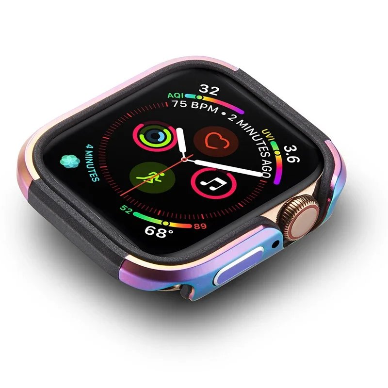 Caixa de liga de alumínio para Apple Watch, High End, Metal, TPU, Acessórios, iWatch 9, 8, 7, 45mm, 41mm, iWatch 6, 5, 4, 3SE, 44 milímetros, 40 milímetros