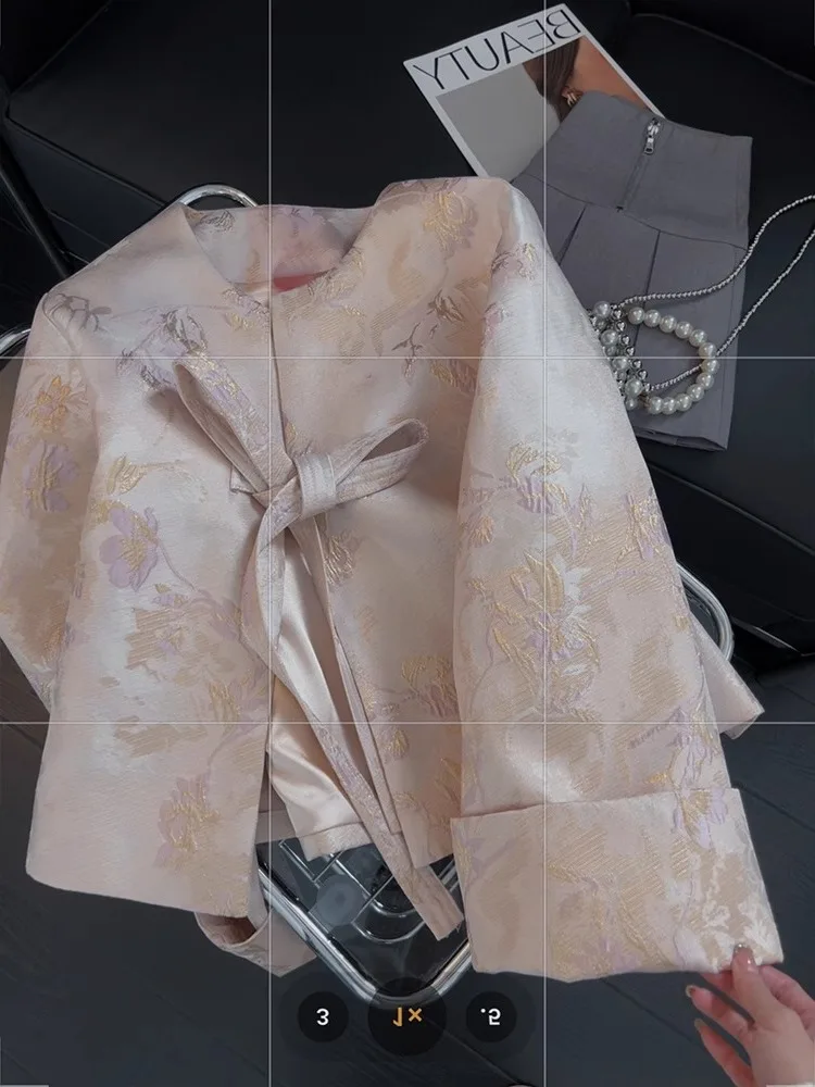 Kardigan Wanita Model Baru Desain Vernakular Cina, Longgar, Musim Semi, Lembut, Manis, Anti-Penuaan, Warna Pink, Model SveV-ne, Atasan Panjang Sve