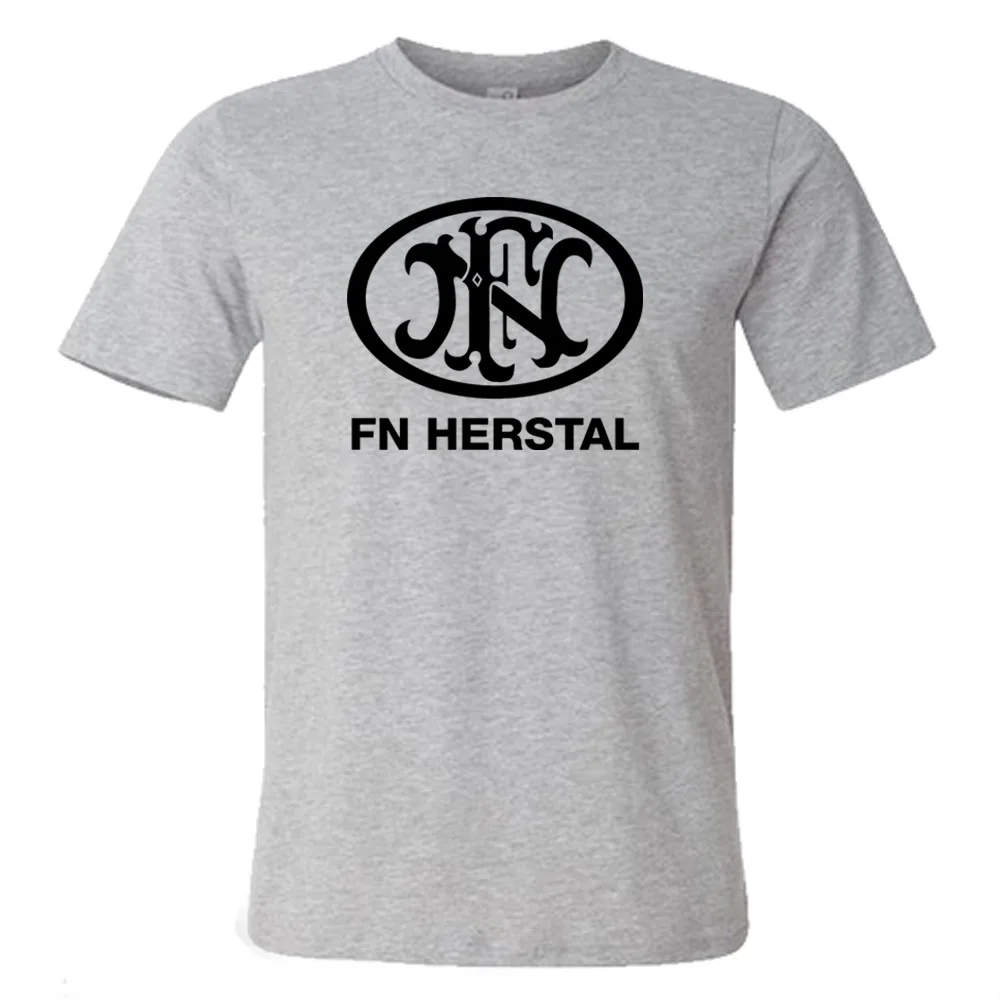 FN Herstal Firearms Guns Men's Grey T Shirt Size S to 5XL