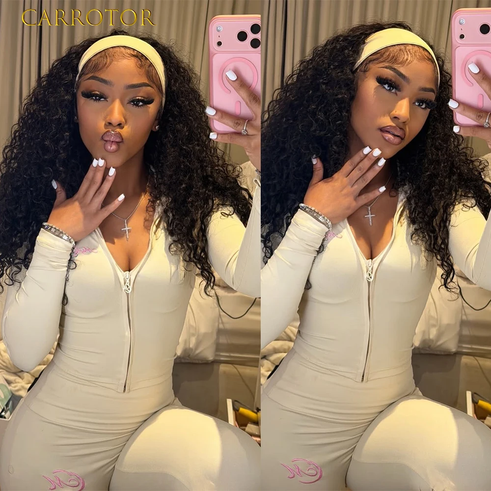 Natural Black Color Deep Curly Wig 13x6 Lace Frontal Glueless Wig Deep Curly Human Hair Lace Front Wig Pre-Plucked Woman Wigs view 3