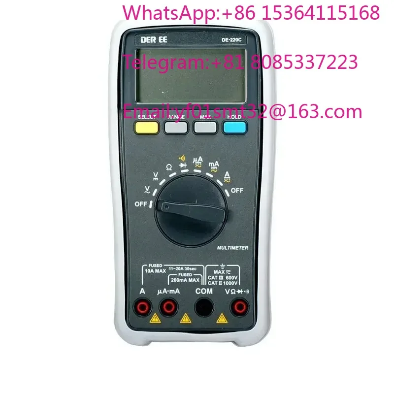 DE-220 220C 222C Digital Mechanical Multimeter Anti Burn High Precision Auto Range Portable Electrical Measuring Instrument