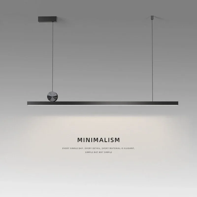 Imagem -04 - Minimalista Modern Led Pendant Light Lustre Preto Luminária Interior Sala de Jantar Lâmpadas Cozinha e Restaurante 120 cm 100cm