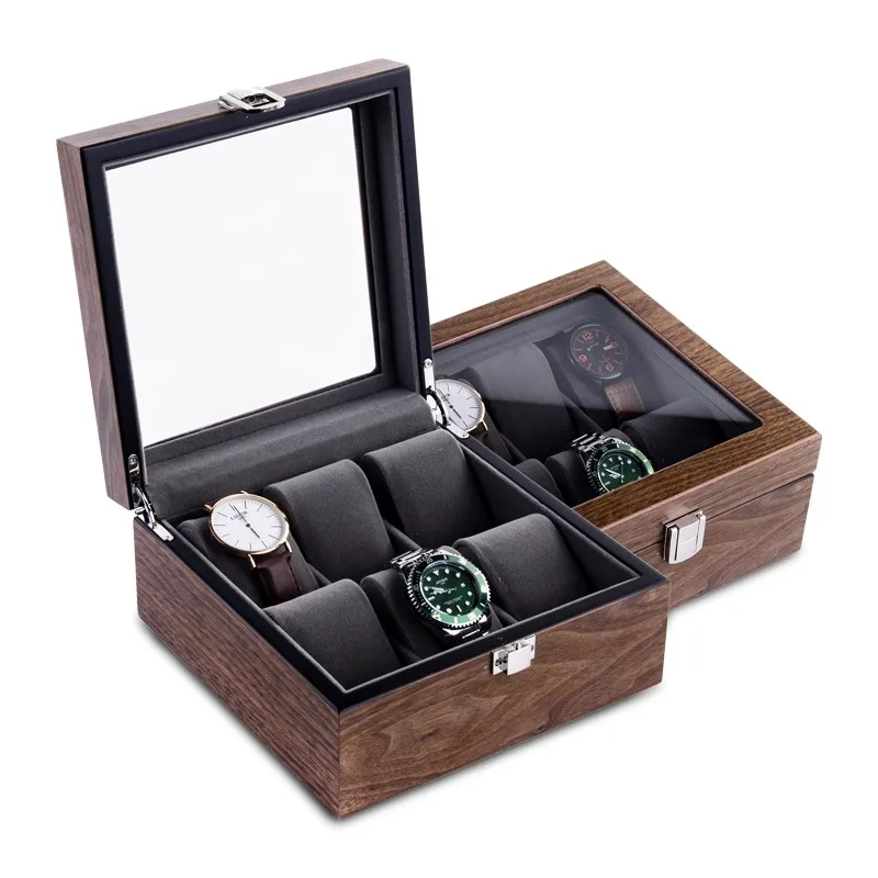 Walnut Wood Watch Box Storage Case Large Mechanical Watch Boxes Organizer Bracelet Jewelry Watches Display Collection Accessory