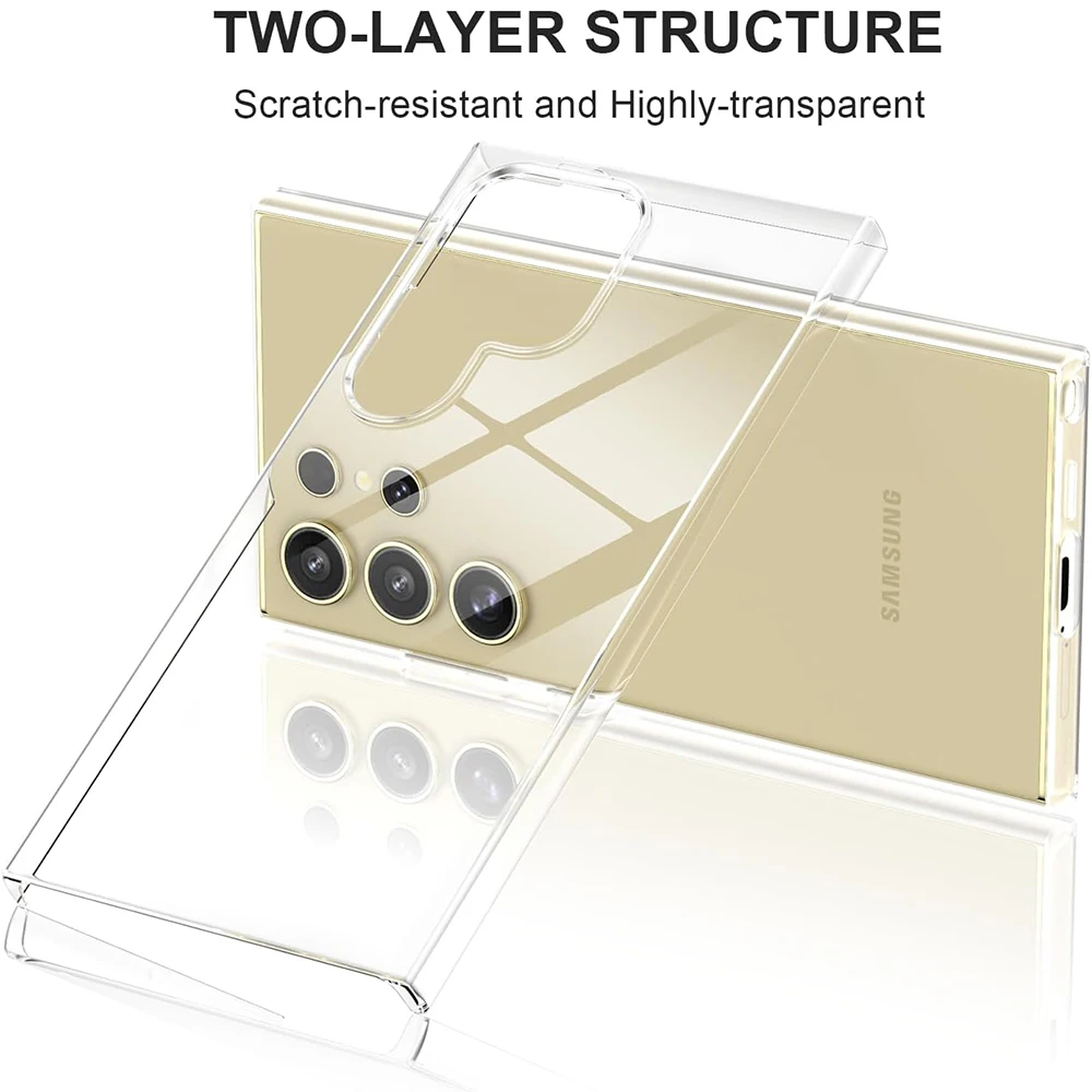 360 °   ฝาครอบโทรศัพท์เต็มรูปแบบสําหรับSamsung S25 S24 FE S23 S22 Ultra PlusใสClear Hard Pc Hybrid SoftซิลิโคนShell