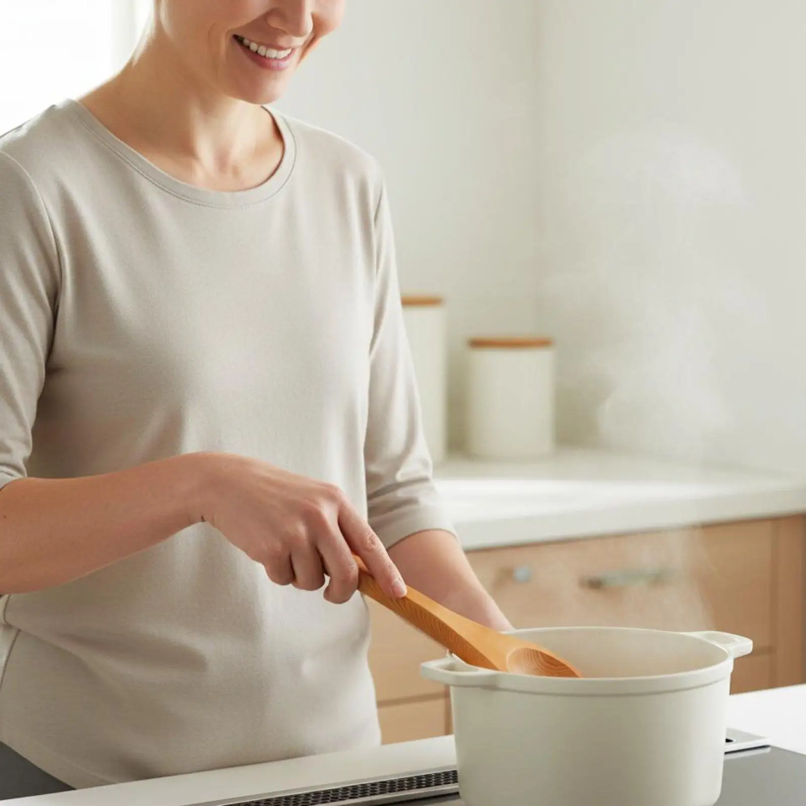 Sauna Ladle Wood Long Handle Sauna Spoon Heat-Resistant Wooden Water Ladle for