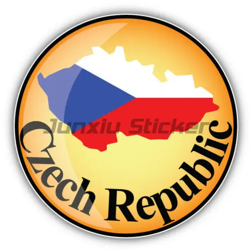 Czech Republic Flag Map European Country Decals Window Door Car Laptop Sticker