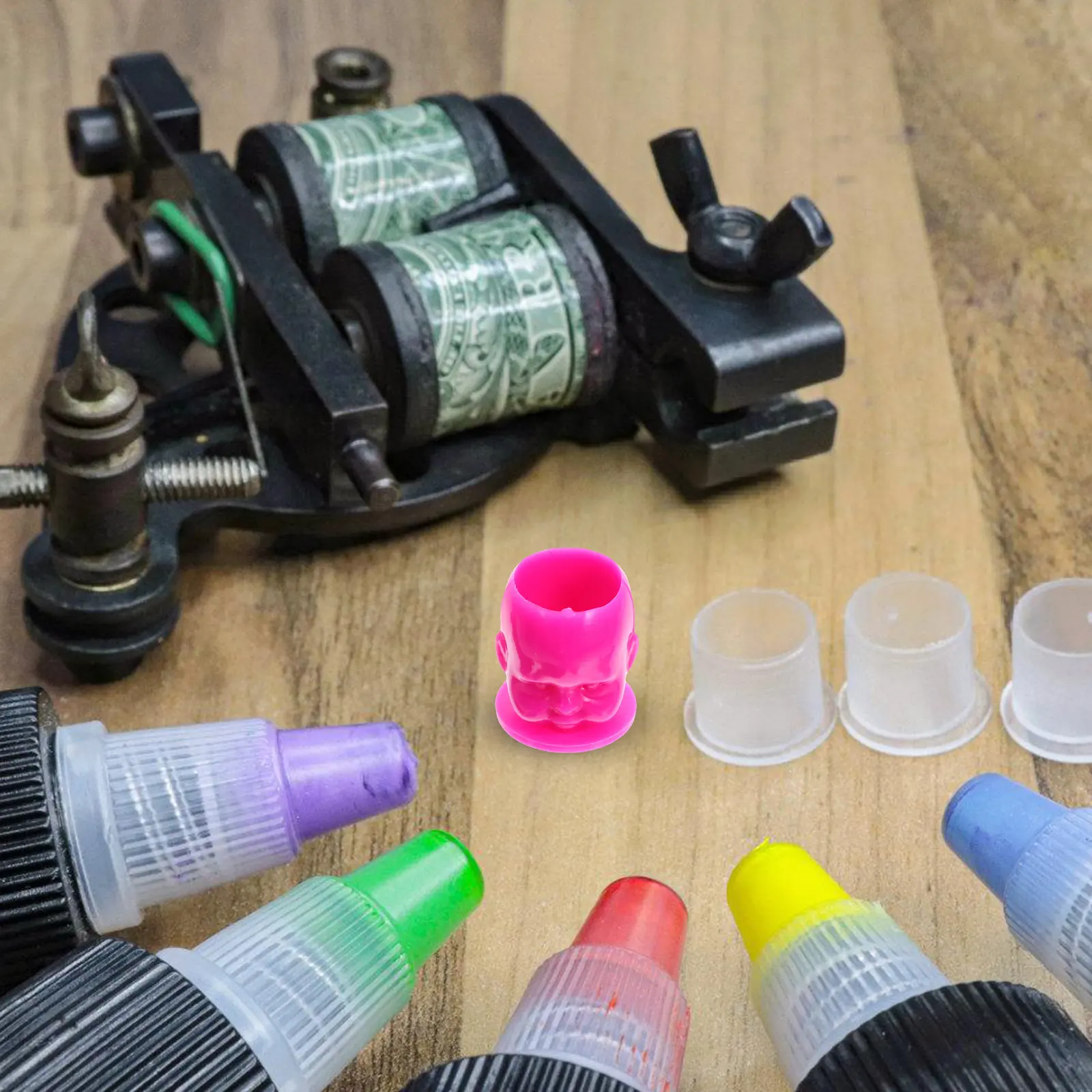 

200Pcs Plastic Tattoos Ink Cups Premium Workmanship Disposable Ink Storage Cups for Artists Quick Cleanup Tattooing Supplies