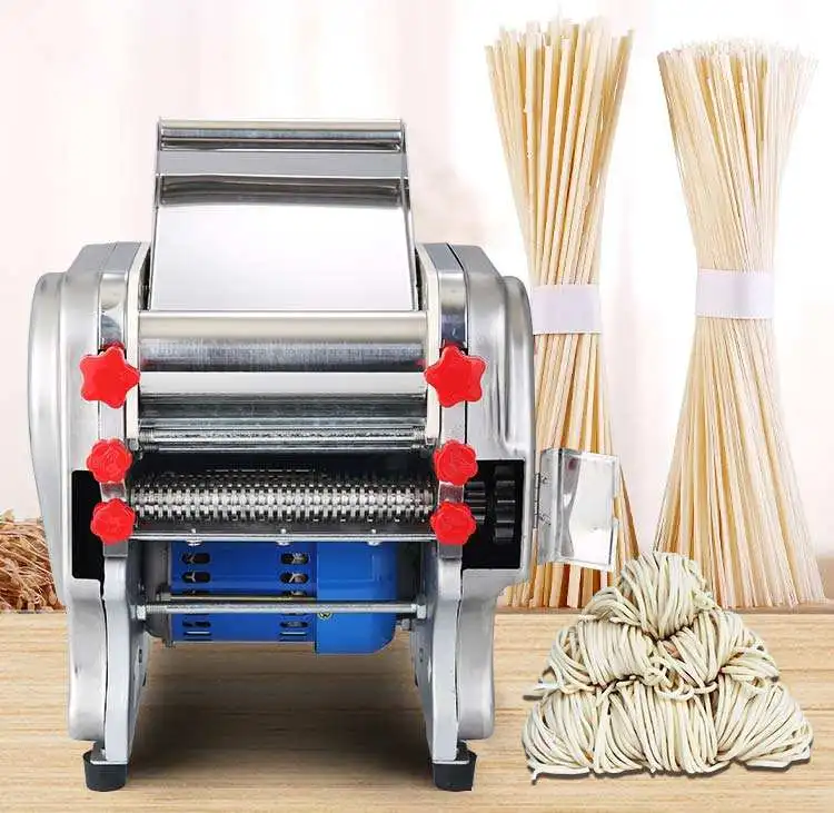 

New Stainless Steel Noodle Making Machine Power 750w Electric Dough Sheeter Silver Flour Multi-function Sheeter Bakery Pastry