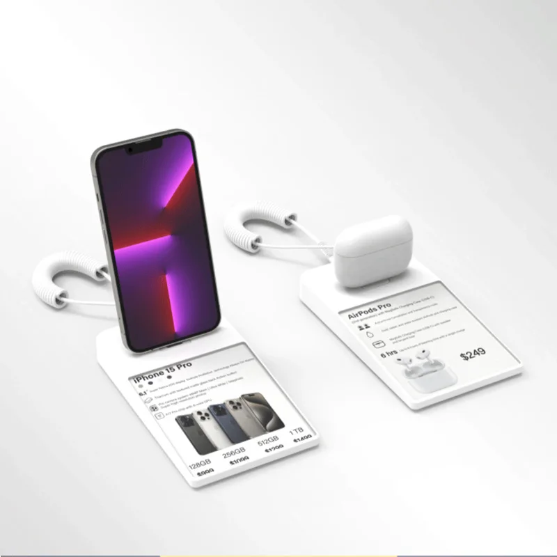 

6 шт., зарядные наушники, противоугонная сигнализация, дисплей для мобильного телефона, охранная сигнализация, подставка с держателем ценника