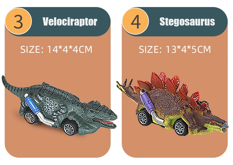 ديناصور التراجع سيارة البلاستيك نموذج الديناصور ريكس الملونة الأطفال الجمود لعب هدايا عيد ميلاد سهلة اللعب