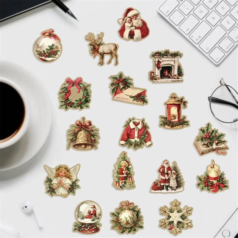 50 Pcs/Set Self-Adhesive Sticker Christmas Sticker Cartoon Santa Decal