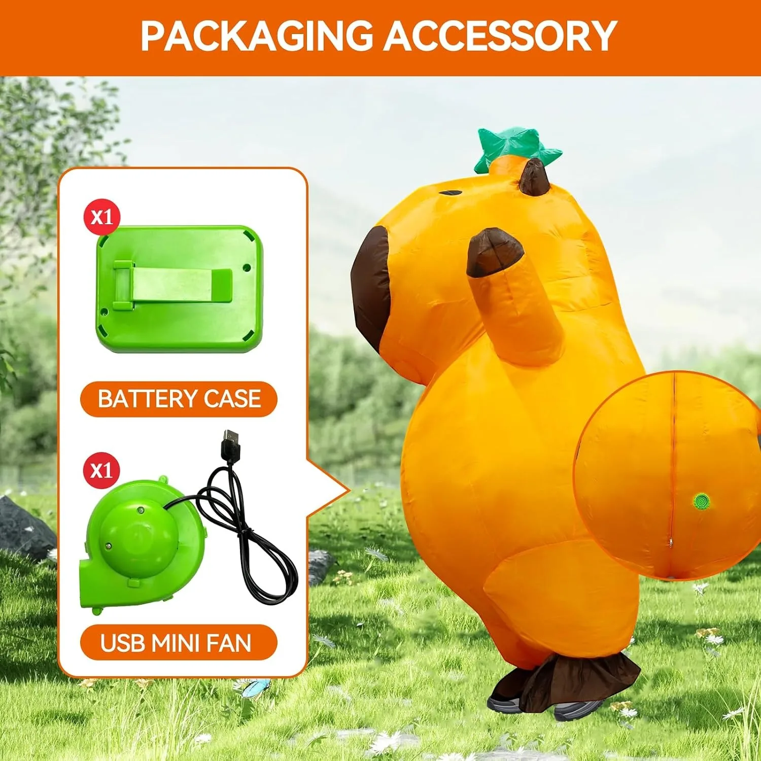 Capybara Inflatable Costume Adult, Funny Inflatable Costumes Blow up Suit Costumes for Adult,Party Cosplay Halloween Costumes view 4