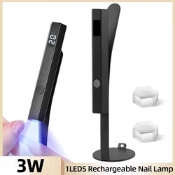 3W Portable Mini UV LED Nail Lamp Quick-drying Nail Dryer For Nails Gel Professional Handheld Manicure Lamp With Stand