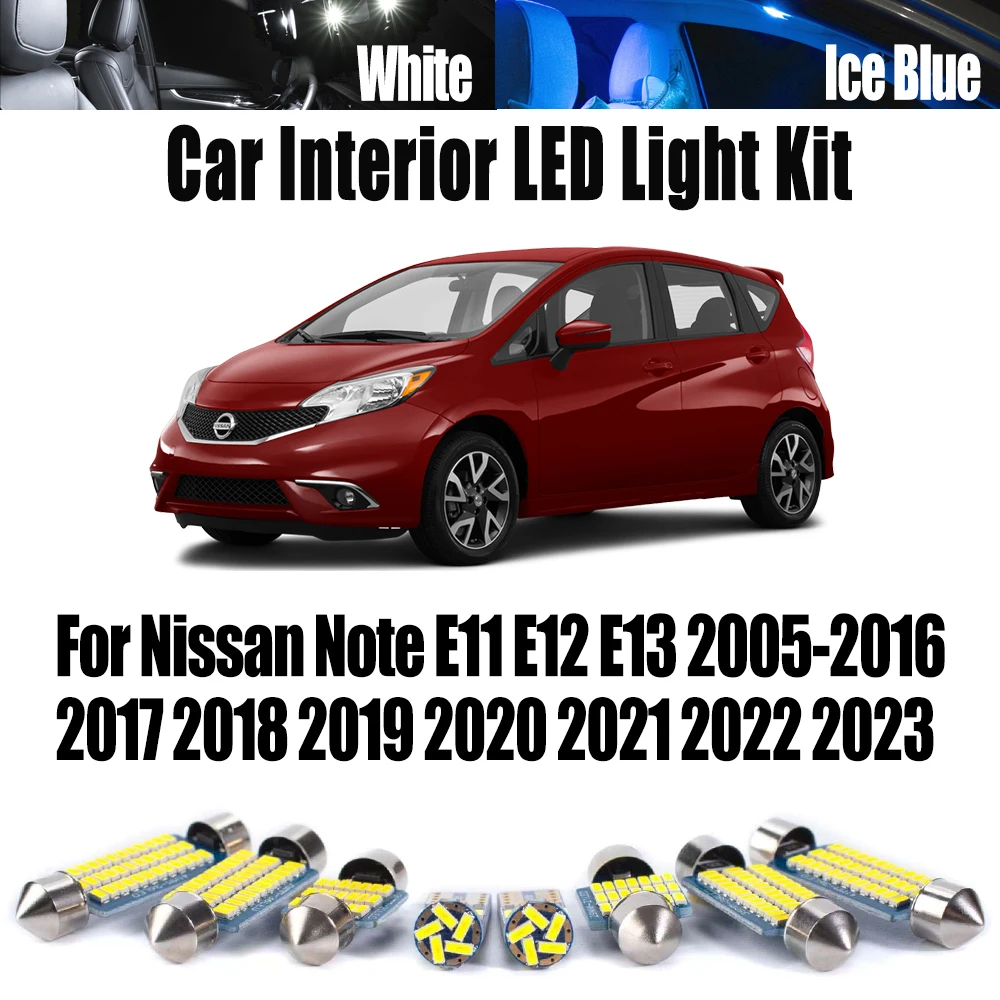 For Nissan Note E11 E12 E13 2005- 2017 2018 2019 2020 2021 2022 2023 Accessories LED Reading Bulbs Interior Map Dome Light Kit