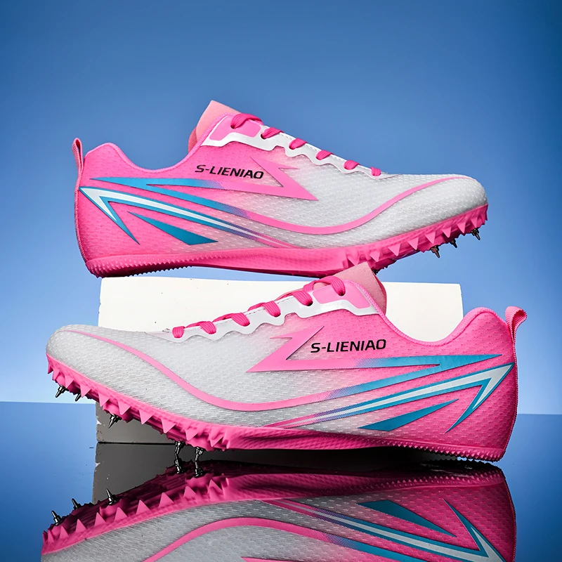 Men Track Spike Soft Field Sprint Shoes Light weight Race Racing Running Athletic Match Professional Non Slip Nails Long Jump