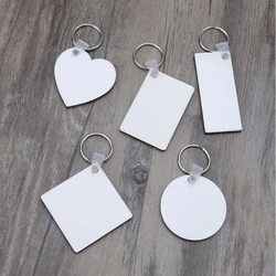 12pcs DIY Sublimation Wooden Hard Board Keychain Double Printable Blank MDF for Key Rings Heat Transfer for Activities