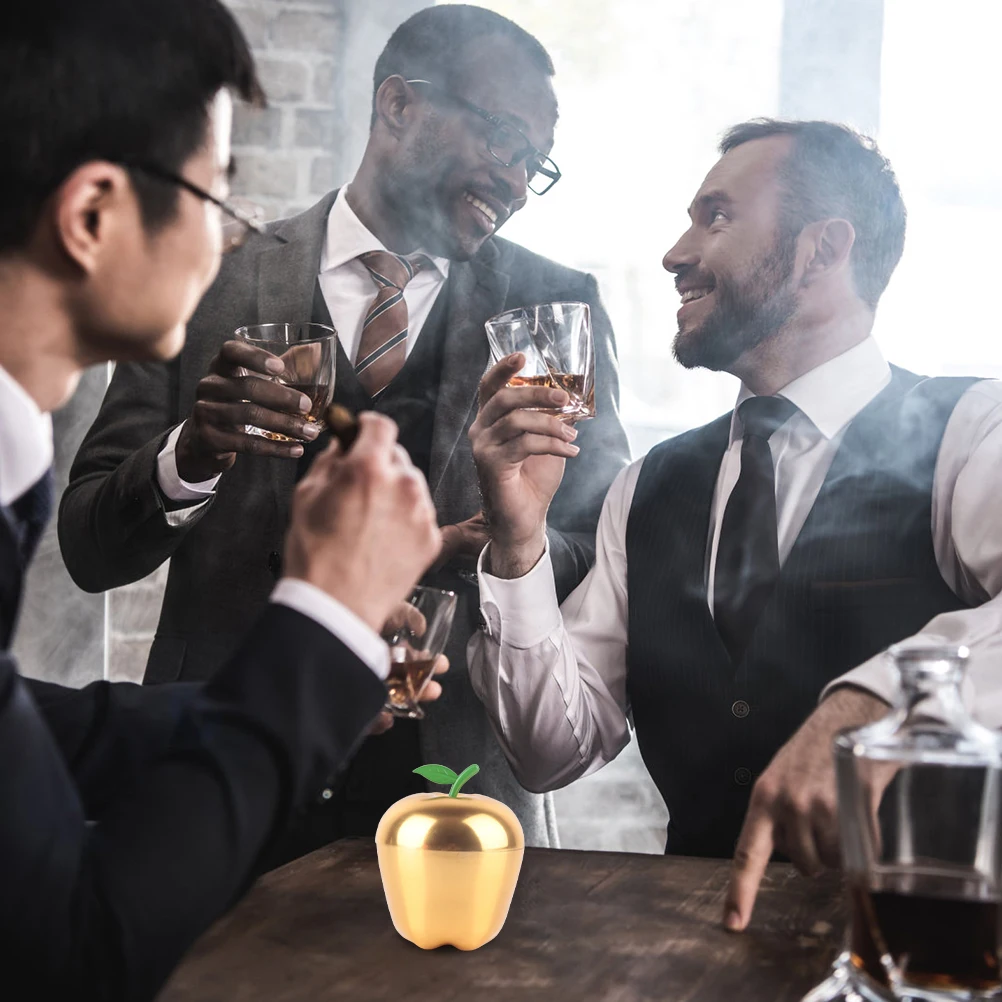 

Soot Collector Unique Apple Shaped Windproof Alloy Ashtray Smokeless Indoor Outdoor Cigarette Holder With Groove Office Home Bar