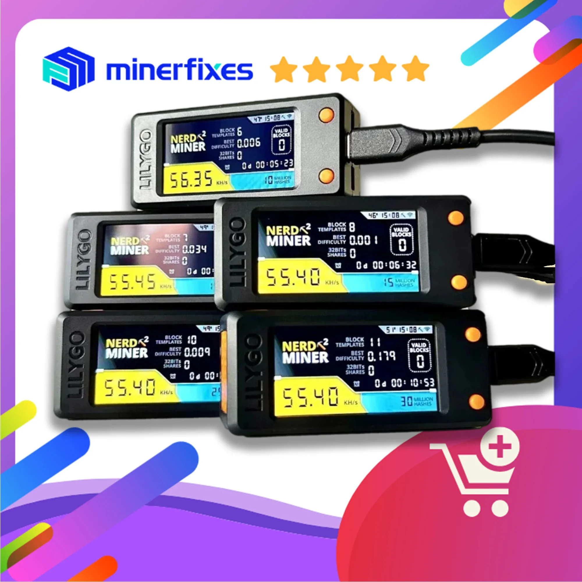 

Обновление Nerdminer Хешрейт 78 кГц/с Bitcoin Nerd Miner V2.0 T-дисплей S3 V1.6.3 btc Lottery Miner Lilyego Lottery Miner