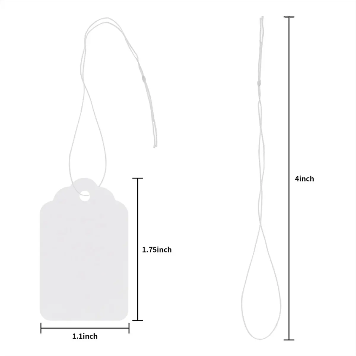 A78I White Price Tags with String - 1000PCS Pre-Strung String Tags for Pricing, Paper Hang Tags Merchandise Tags