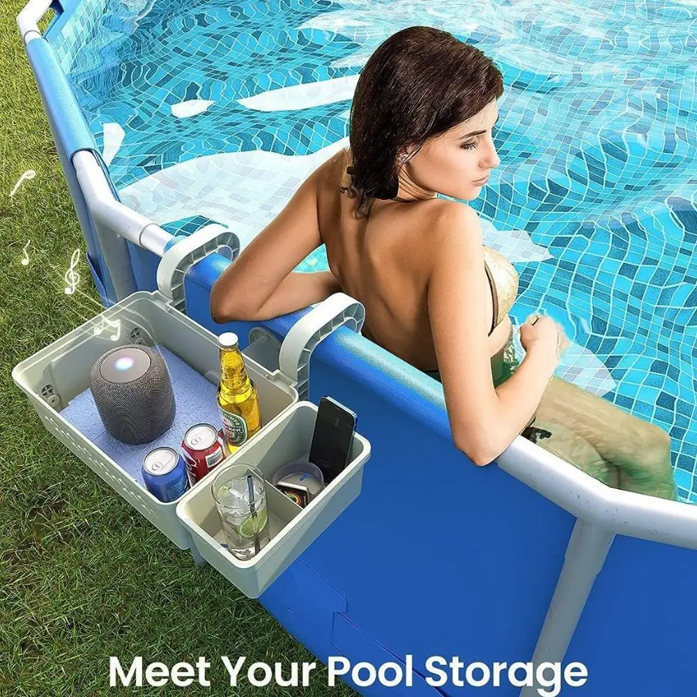 

Thickened Poolside Storage Basket Hanging Above Pool Storage Container Basket Fits Most Frame Pool Hang Storage Basket