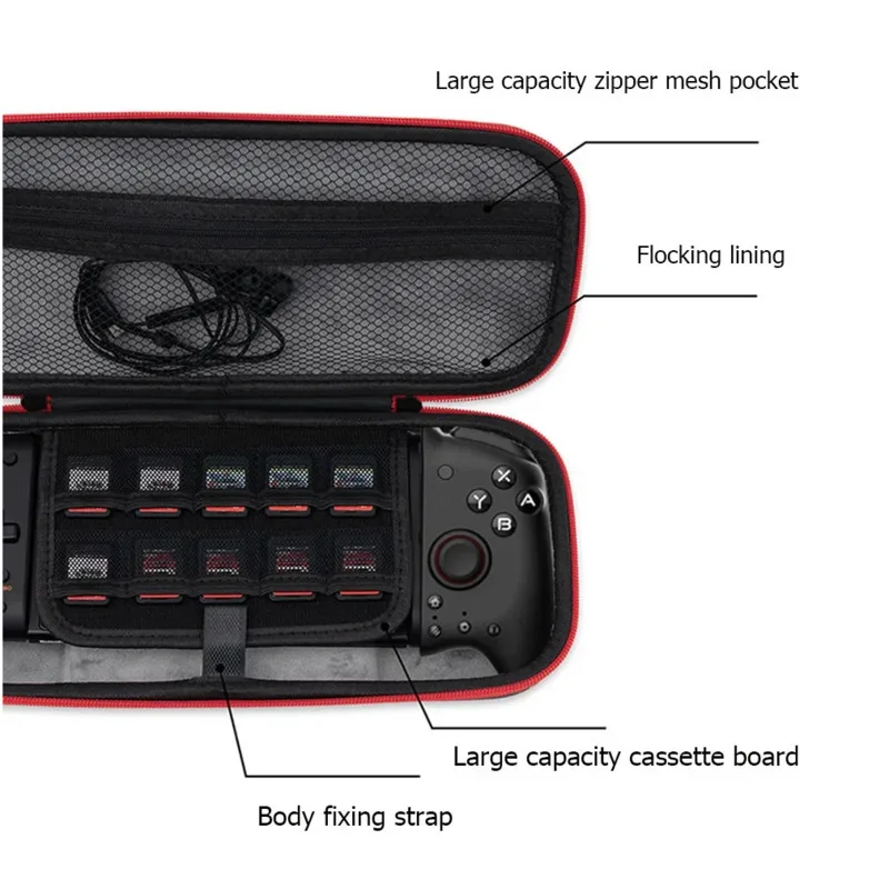 For NS Hori Protective Carrying Case Large Capacity Gamepad Storage Bag Game Controller Travel Portable Pouch 2-way Zipper Hot