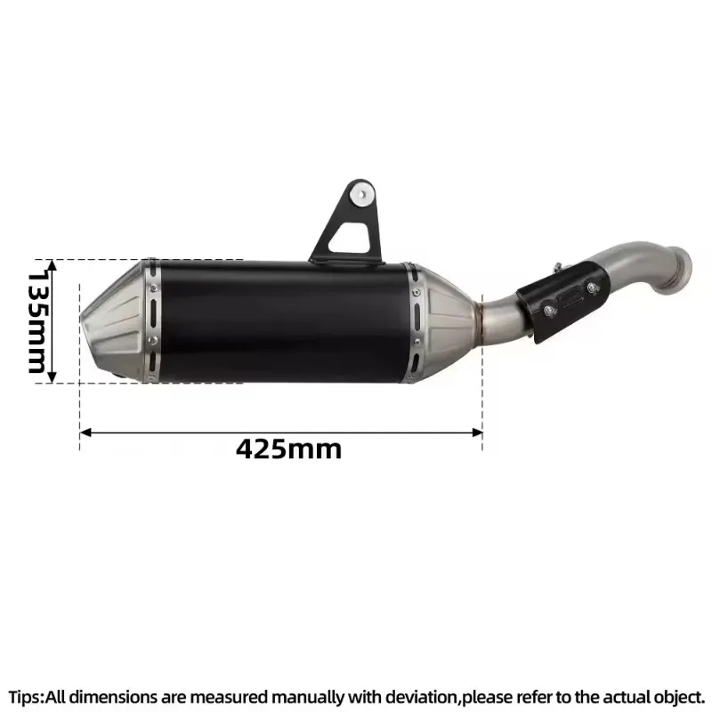 Motorcycle locomotive exhaust pipe For 800MT stainless steel middle and tail integrated, exhaust pipe modification