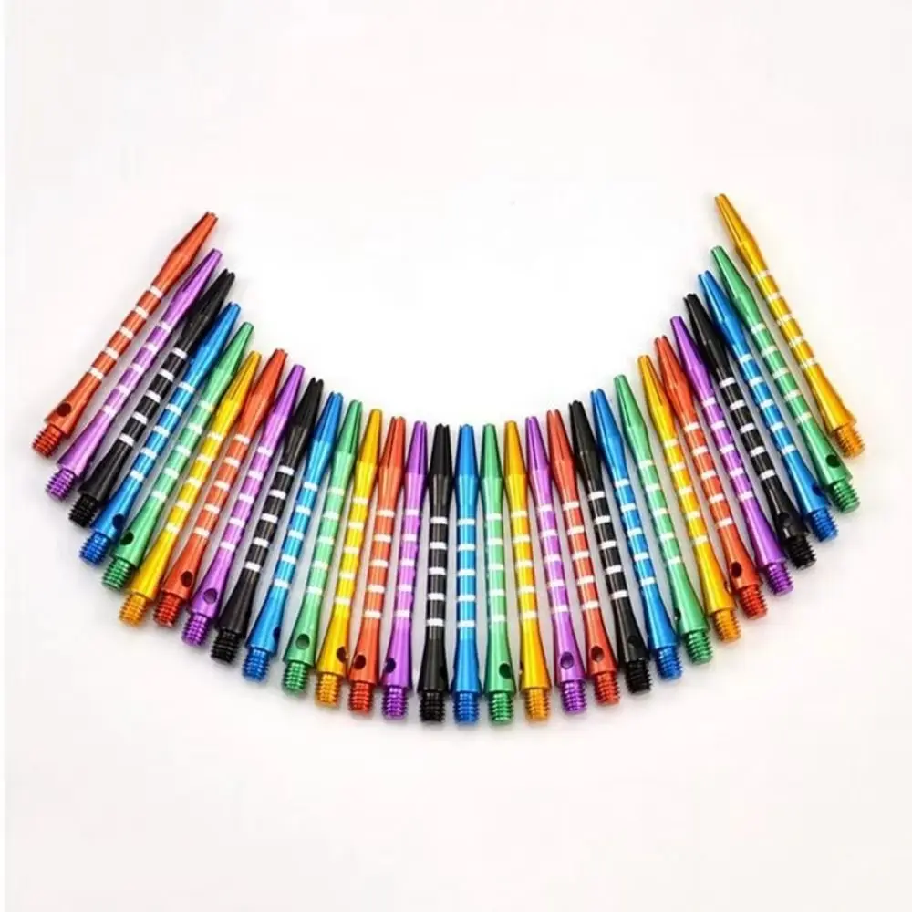 

6pcs/Set Medium Size Aluminum Darts Shafts Mixed Color Thread Design Throwing Accessories 4.5mm Diameter Harrows Stems