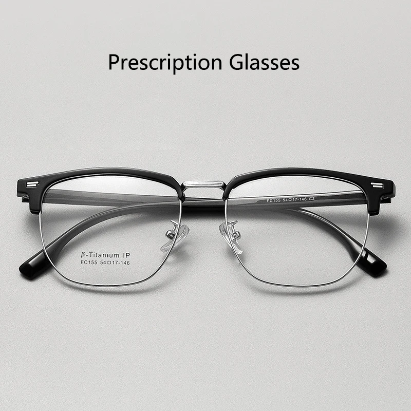 Man Woman Optical Prescription Eyeglasses Fashion Retro Eyeglasses Ultra light TR90 Alloy Spectacle Myopia Hyperopia  Frame