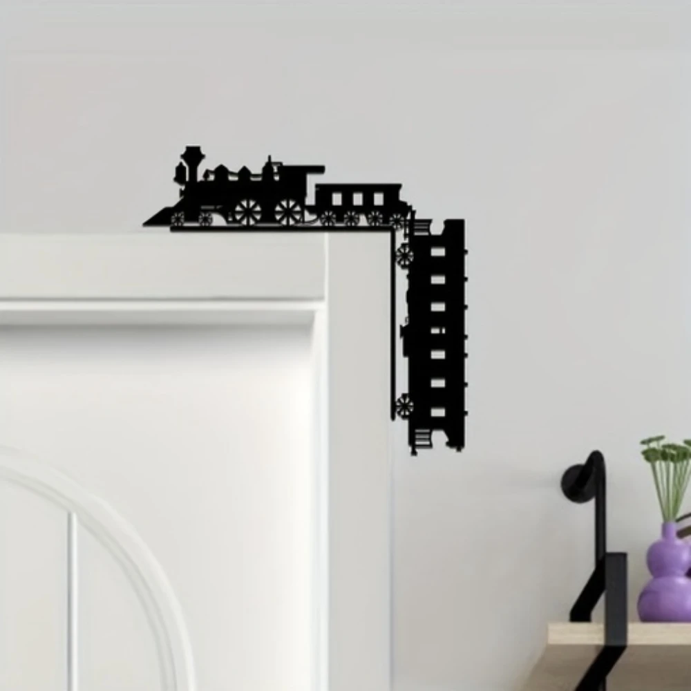 

1pc Train Decor Wall Sticker Door Corner Decor Door Frame Corner Decoration Art Decoration Iron Art，Wall decoration Gift