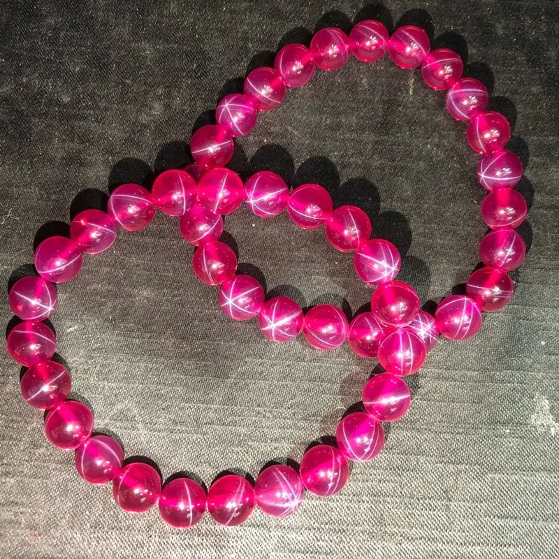 

Rough Stone Polished Six-Awn Ball round Beads Ruby Bracelet Common Style 8mm High-End Jewelry Bracelet