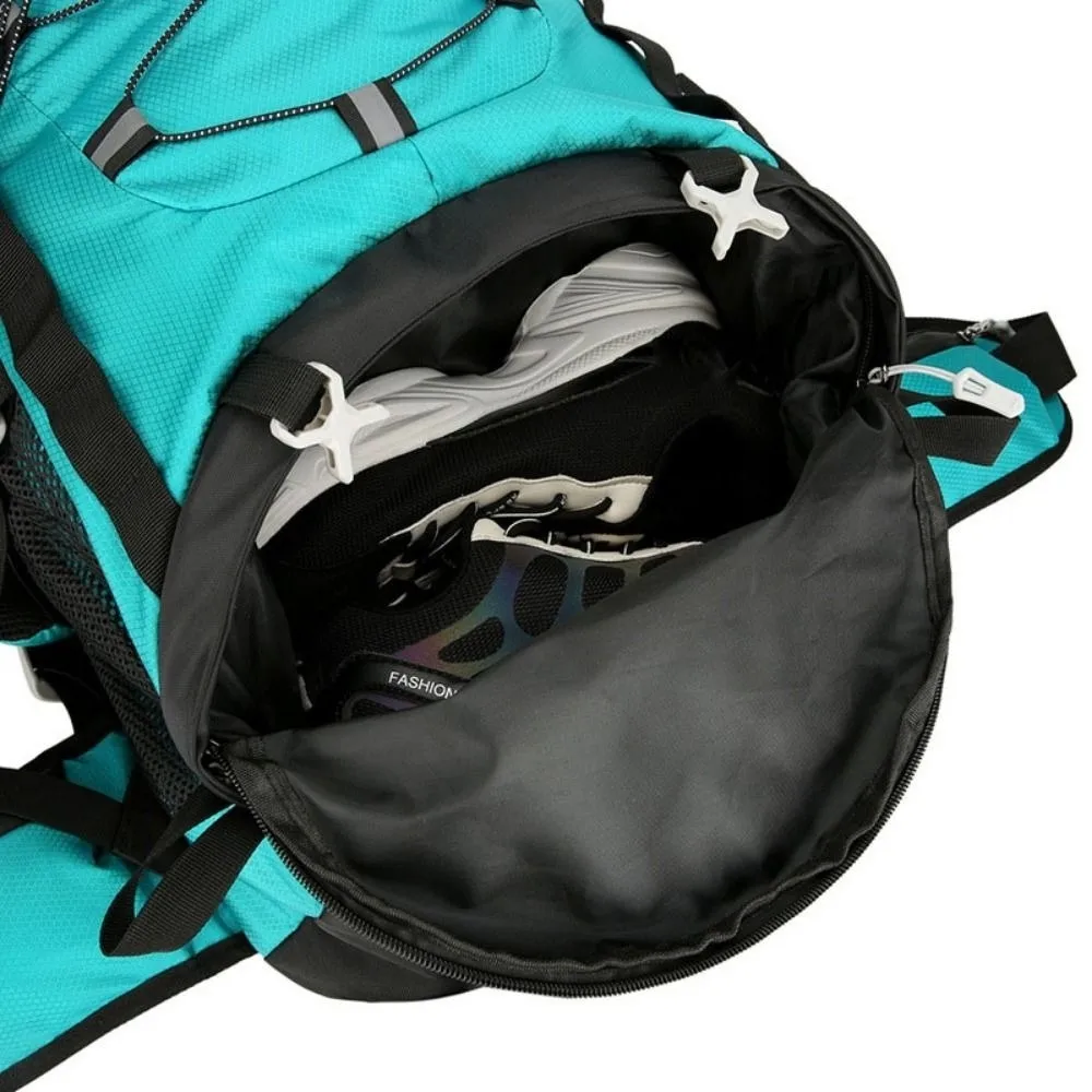 60L Large Capacity Hiking Backpack Multifunctional with Rain Cover Outdoor Rucksack Multicolors Waterproof Mountaineering Bag
