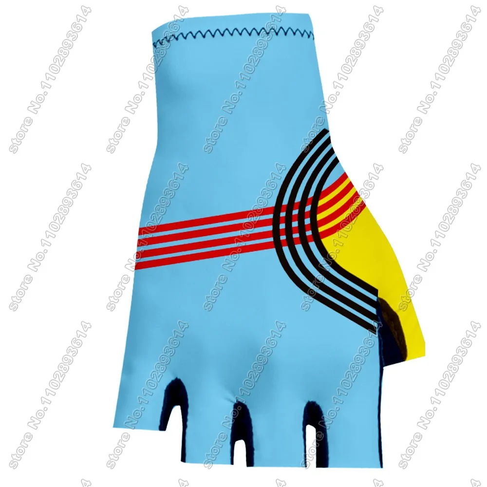 Belgium National Team Cycling Gloves 2024 Team Italy Bicycle Gel Half Finger Gloves One Pair Size Guante Ciclismo Gant