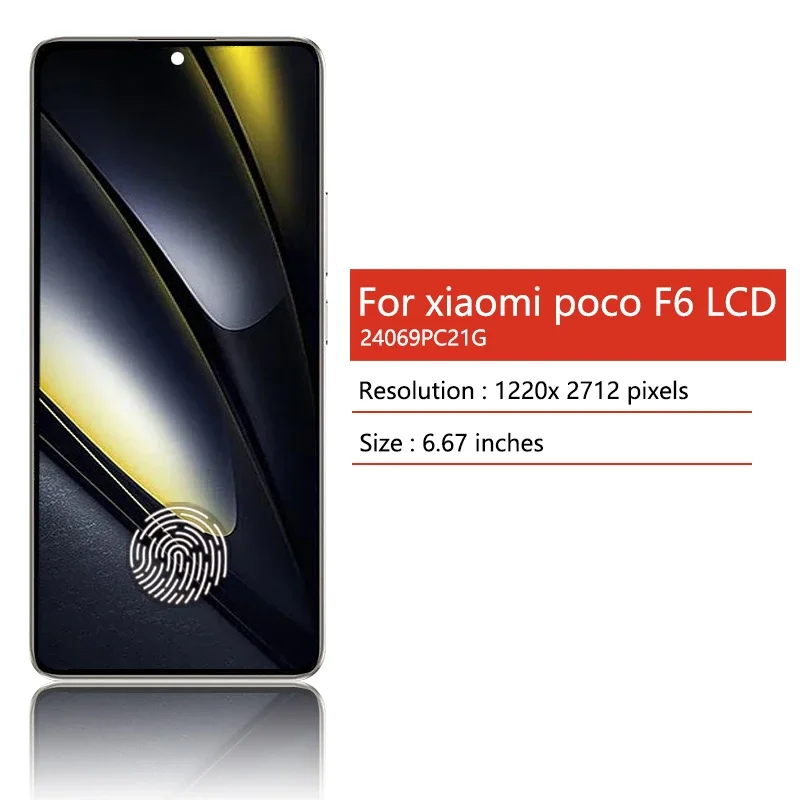 6.67”AMOLED Poco F6 Display Screen With Frame For Xiaomi Poco F6 LCD 24069PC21G Display Touch Screen Digitizer Assembly