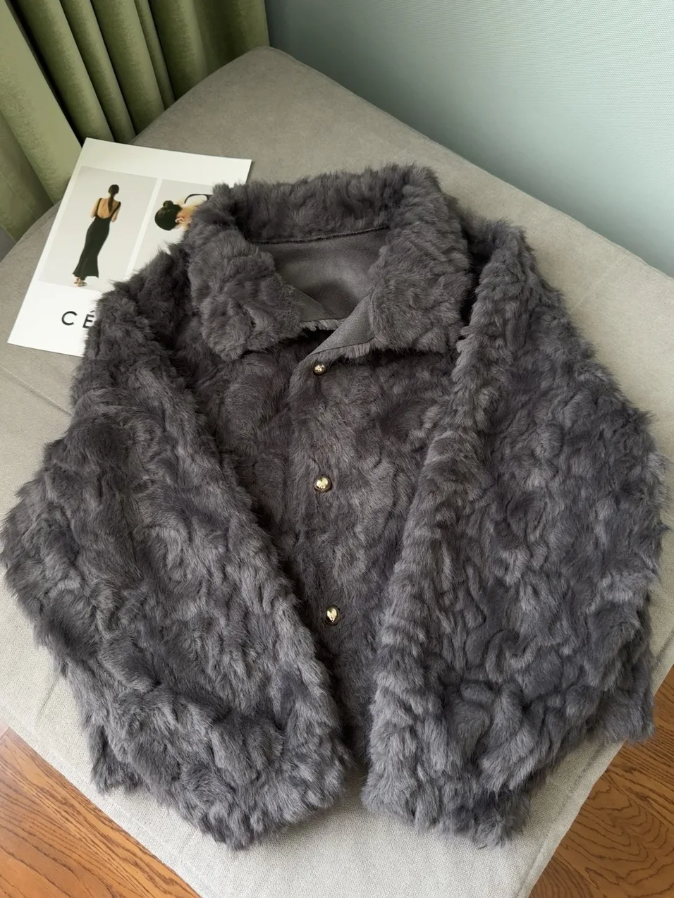Stand Collar High-Quality Fur Imitation Mink Fur One-Piece Women's Short Jacket Fur Top