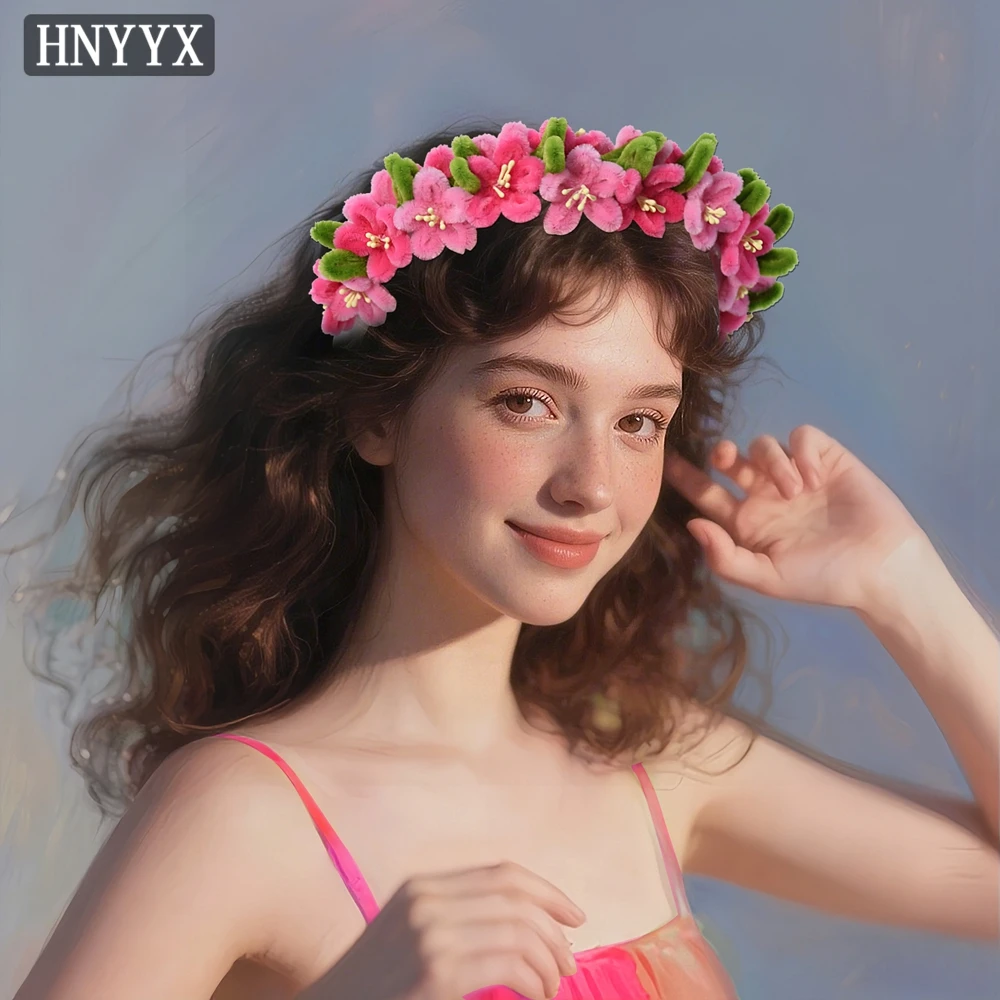 

YouLaPan Bridal Wedding Headband Hand Woven Exquisite Flower Plush Women's Banquet Dance Party Fashion Hair Accessories YXA360