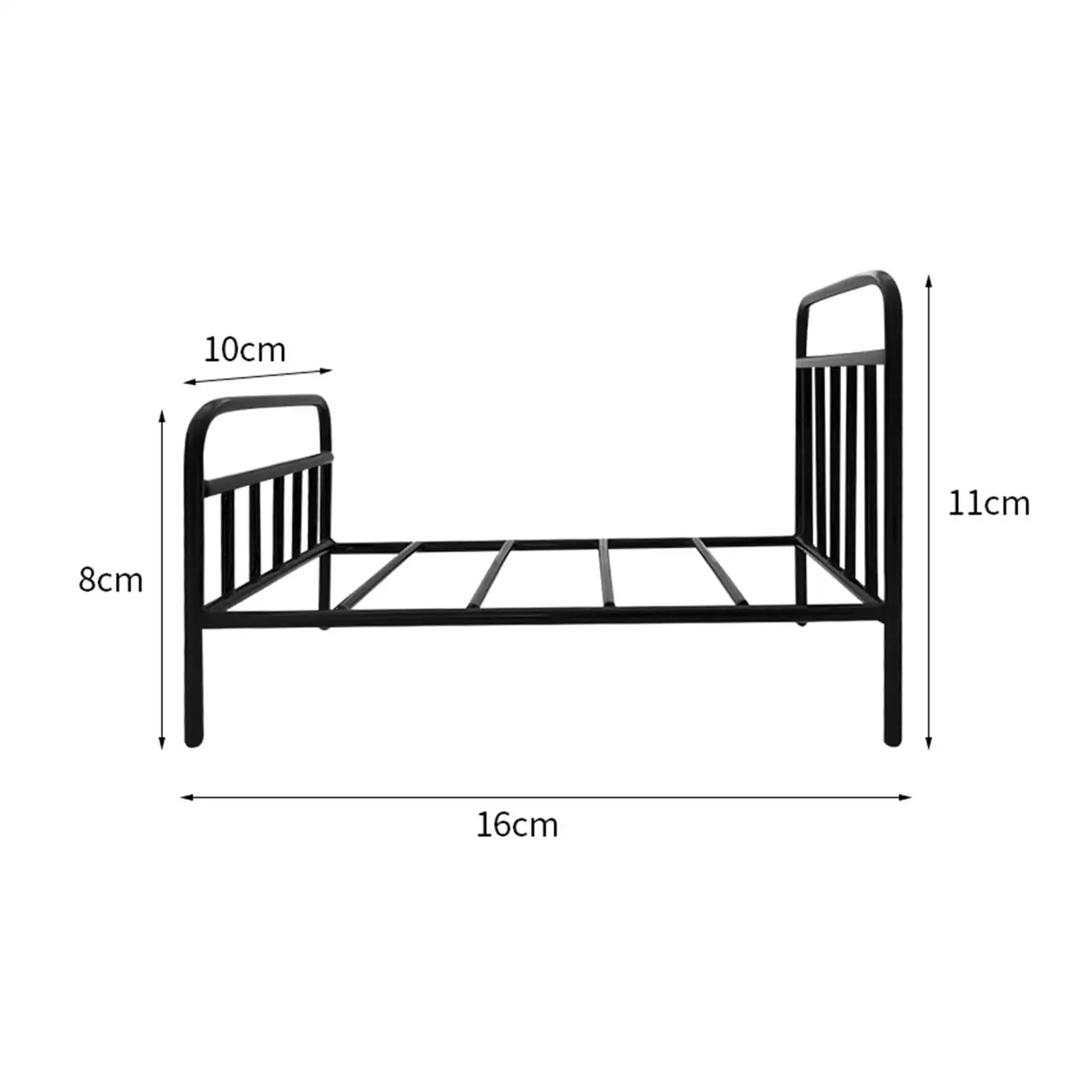 Dollhouse Metal Cama para decoração do quarto, cama em miniatura, DIY Doll House Furnishing, Escala 1:12