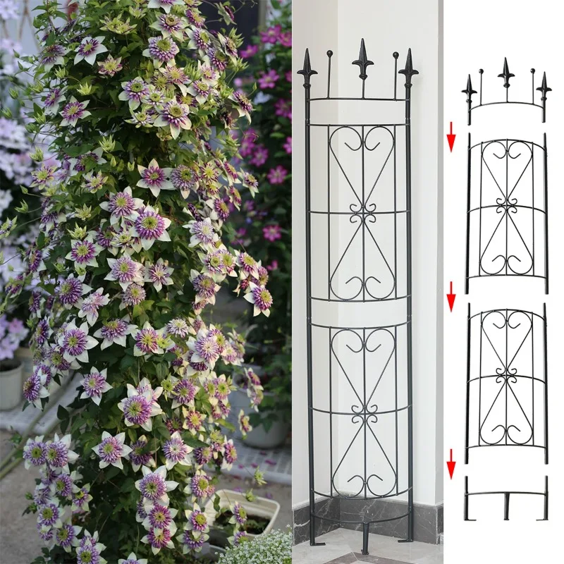 

Modular Plant Support Semi-Circular Trellis for Clematis & Vines Block Pipe Cover Garden Climbing Pole Outdoor Decor Flower Rack