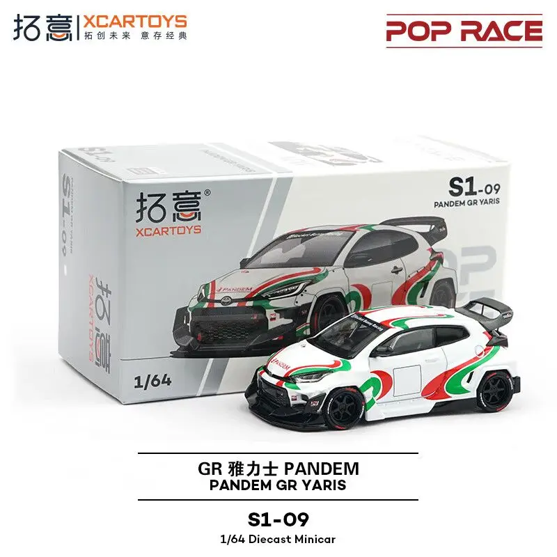 

XCARTOYS POPRACE 1 64 Scale Pandem GR Yaris S1 09 Alloy Car Model Red Green Alloy car collection ornaments